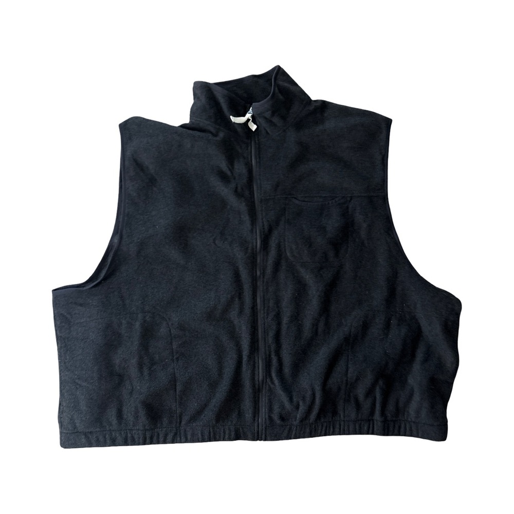 Dark Grey Sleeveless Fleece Vest - 4X